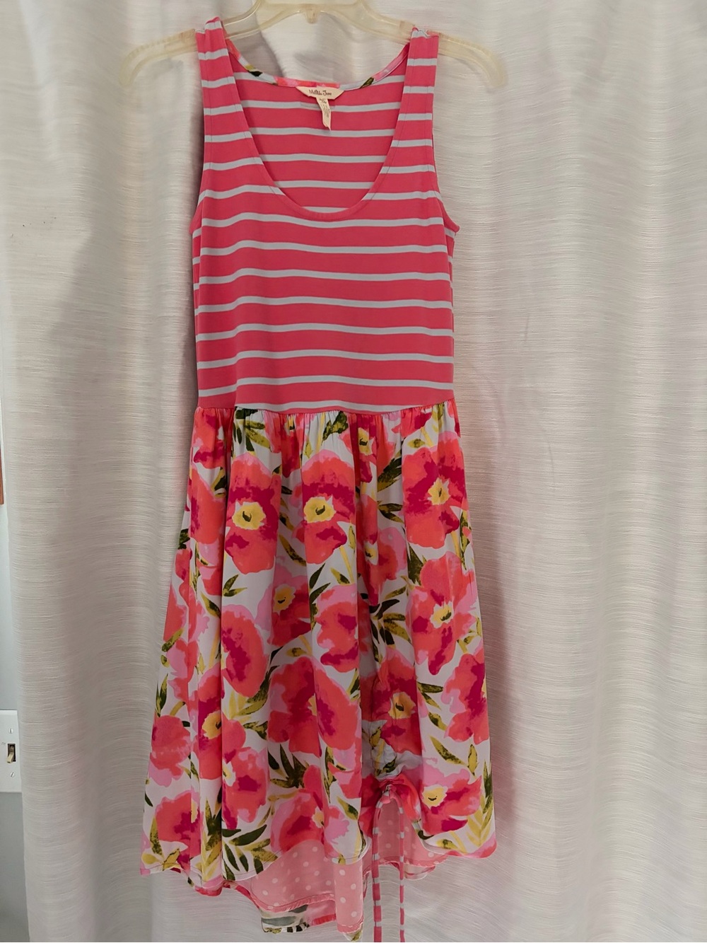 Matilda Jane Dress XS Pink Floral Striped Tank Dress